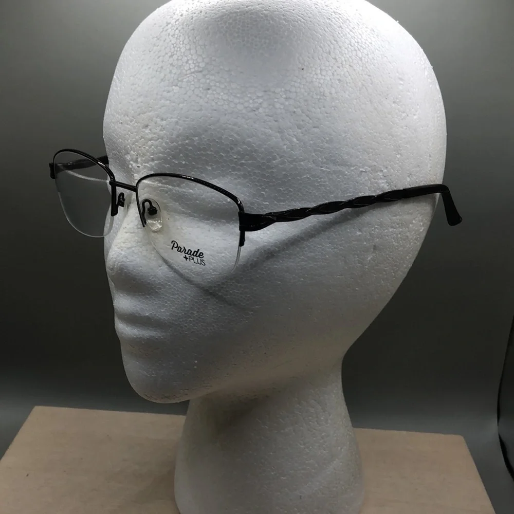 Parade Plus Eyewear 2038 Brown Metal Half Rim Square Frame